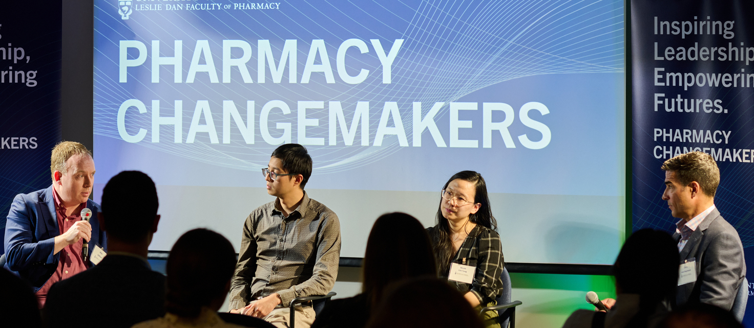 Four panelists from Pharmacy Changemakers May 15 event