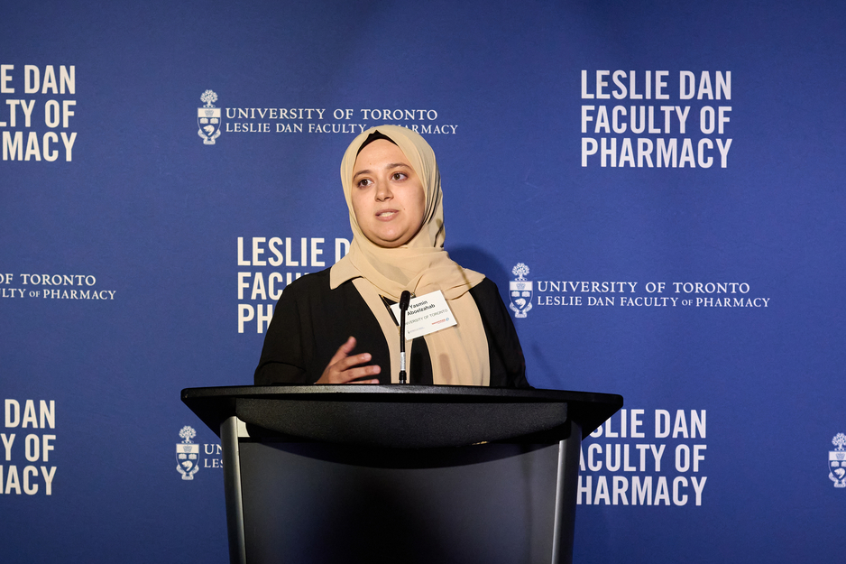 Yasmin Aboelzahab, a graduate trainee from the Leslie Dan Faculty of Pharmacy