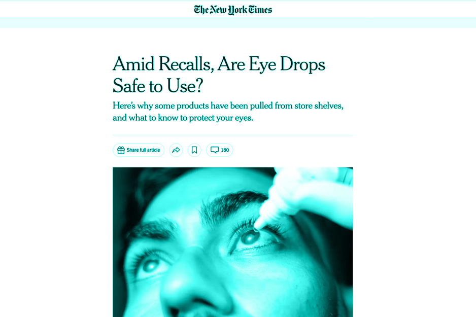 Amid Recalls, are Eye Drops Safe to Use?