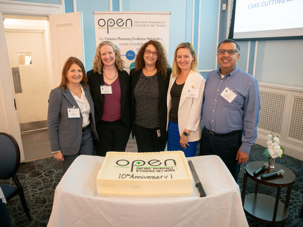 OPEN Symposium executive team Nancy Waite, Lisa McCarthy, Lisa Dolovich, Sherilyn Houle, and Zubin Austin