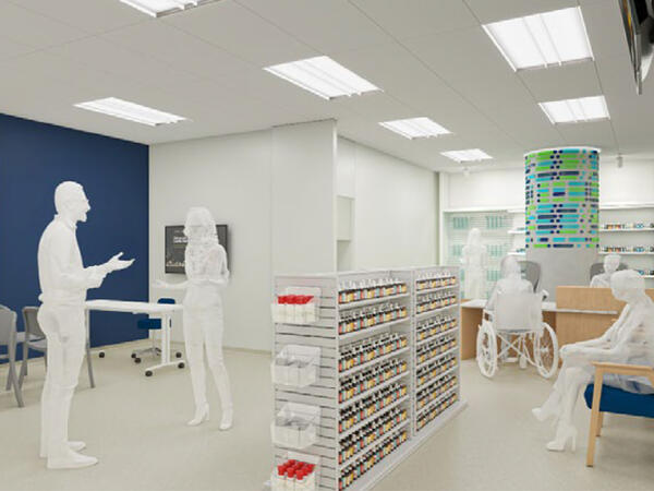 Artist rendering of the Discovery Pharmacy at the Leslie Dan Faculty of Pharmacy, U of T