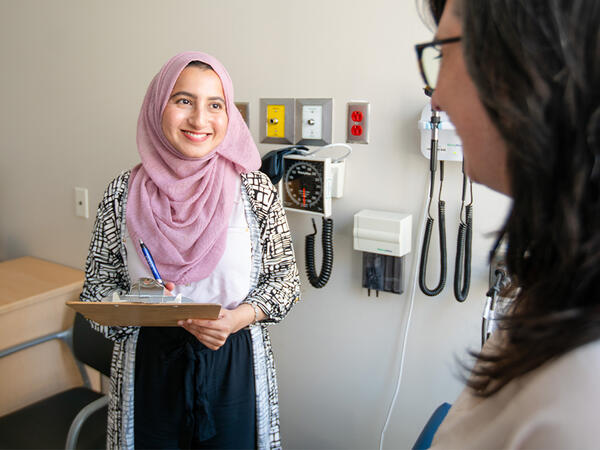 PharmD student Shahzil Sheikh on rotation at Women's College Hospital in Toronto.