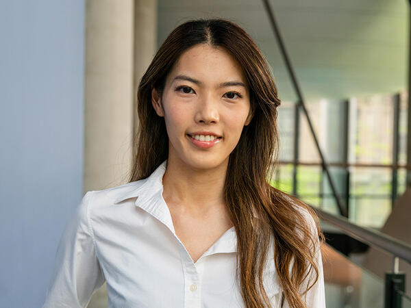PhD graduate and Reilly Lab member Misaki Kondo PhD graduate Misaki Kondo with LDFP pods in background