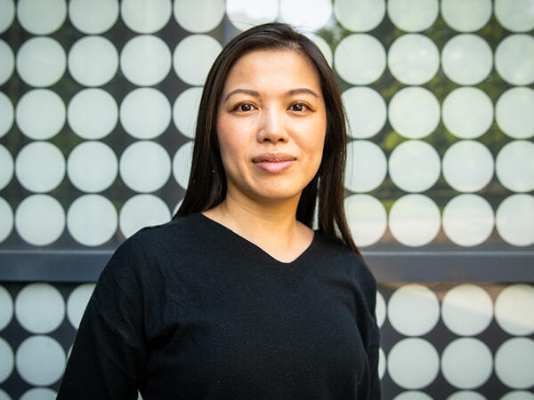 Portrait of Assistant Professor Ivy Lam with dotted window backdrop Portrait of Assistant Professor Ivy Lam with dotted window backdrop
